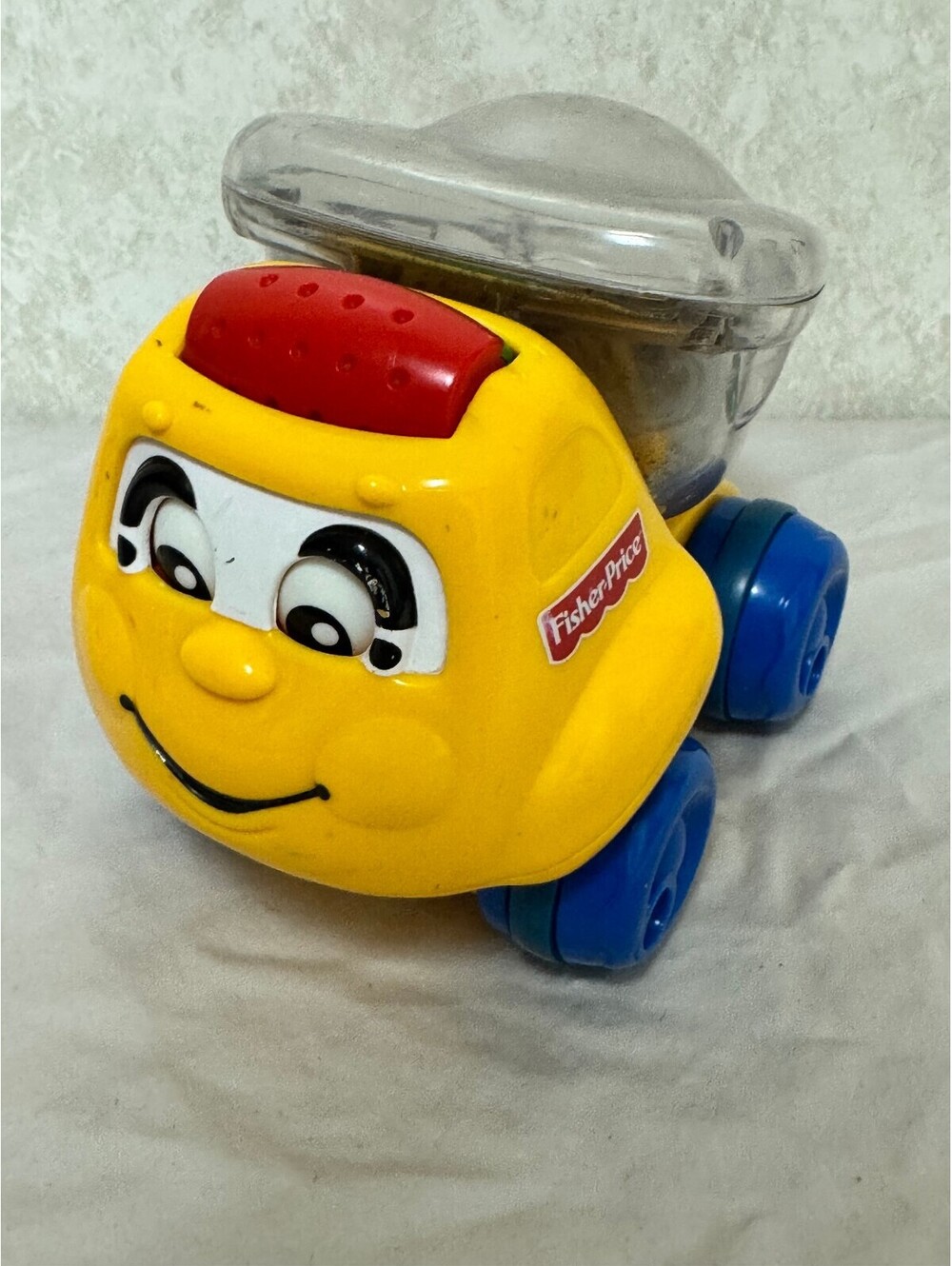 Fisher-Price Happy Cement Mixer Toy Truck Yellow Blue Rattle
